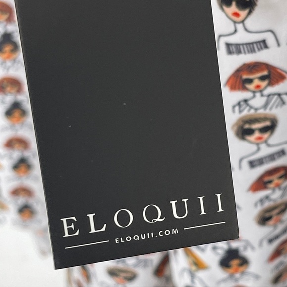 ELOQUII Printed Tie-Neck Women’s Face Diversity Button Front Blouse Size 26 - Picture 4 of 9